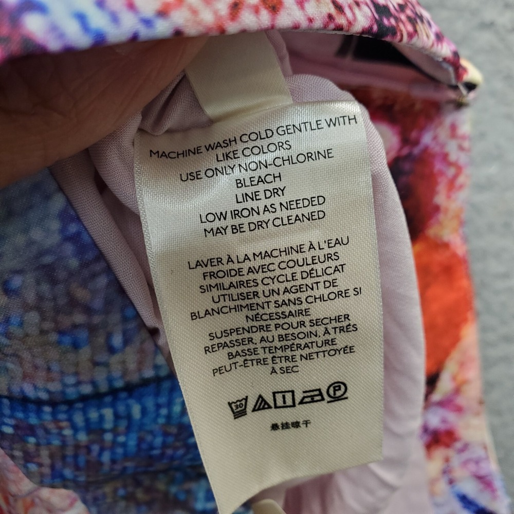 Anthropologie Maxi Skirt Women's 6 Multi Watercolor Art Lined Swing Hem Side Zip - Picture 8 of 9